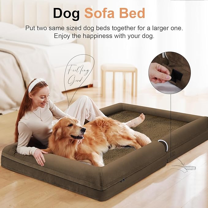 Large Dog Bed Orthopedic Washable: Beds Bolster XL Bed Large Big Dogs Egg Crate - Image 3