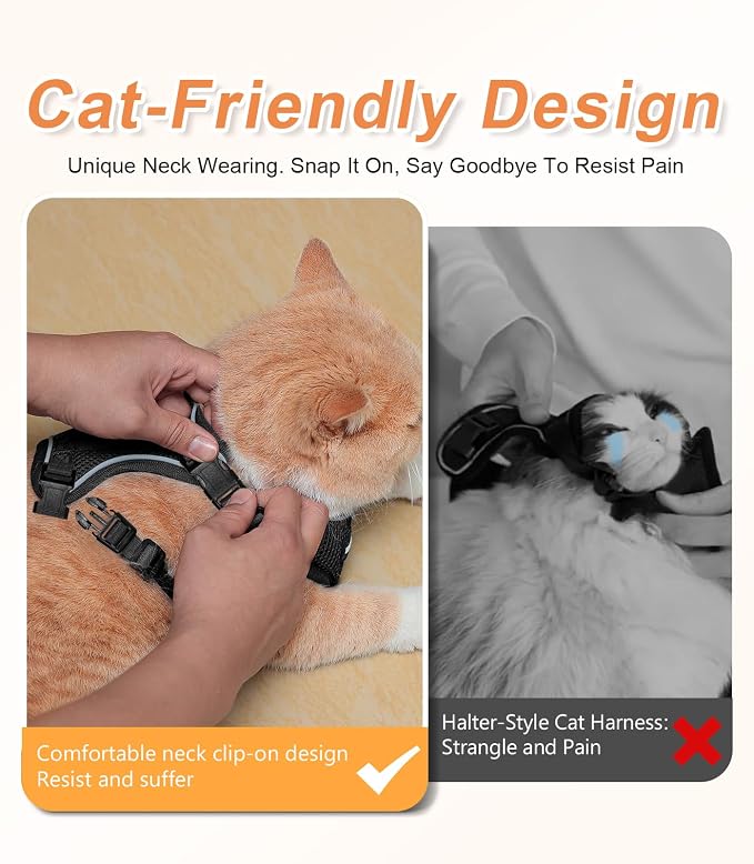Halypet Cat Harness and Leash Set Escape Proof Soft Adjustable Cat Leash - Image 4