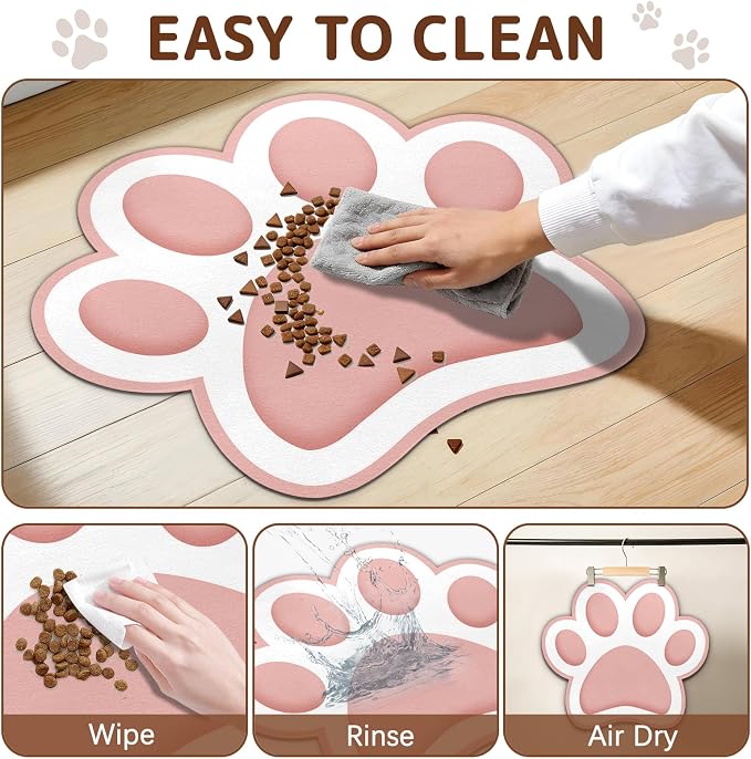 Dog Food Mat for Bowls, Absorbent Quick Dry Dog Cat Mats for Food and Water - Image 6