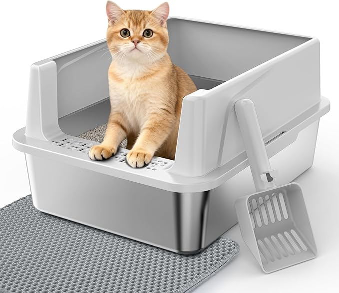 Stainless Steel Cat Litter Box by MIXJOY