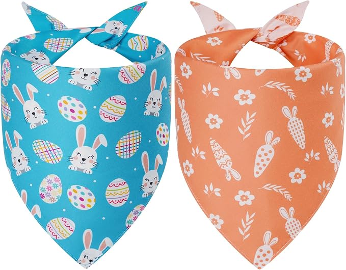 Easter Dog Bandanas Small 2PCS, 4 Pattern Colorful Scarf by Unknown