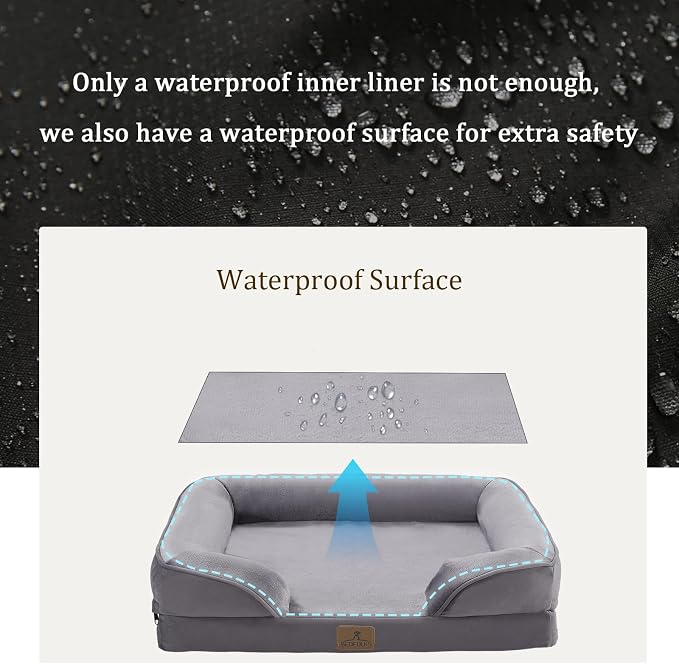 Bedfolks Orthopedic Dog Bed, Big Waterproof Dog Sofa Bed - Image 3