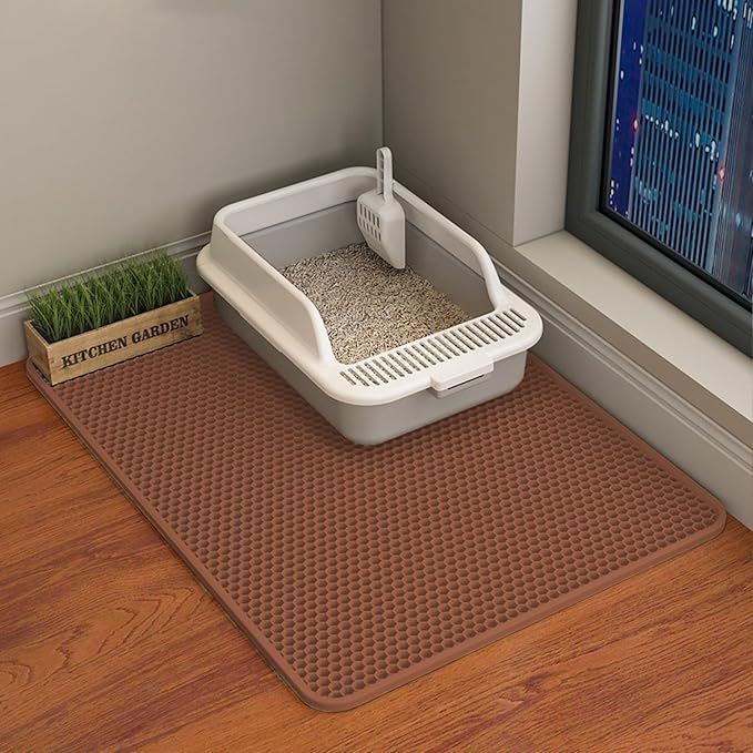 HCY&WLD Cat Litter Mat, Honeycomb Double Layer Cat Litter Trapping Mat by HCY%26WLD