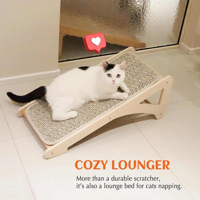 PETKARAY Cat Scratcher, Sisal Scratching Ramp, L Shape Scratch Pad - Image 6