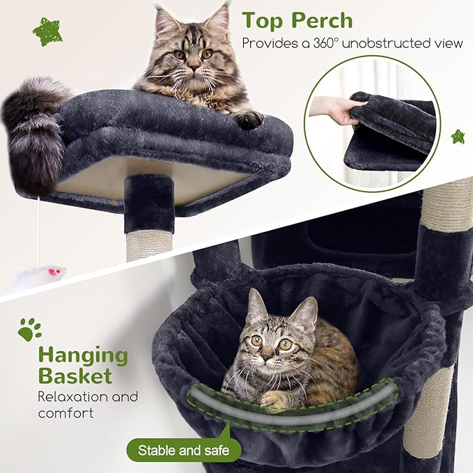 Globlazer Extra Large Cat Tower, 81-inch Tall Cat Tree - Image 4