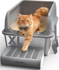 Cat Litter Box - Stainless Steel Litter Box by Powools