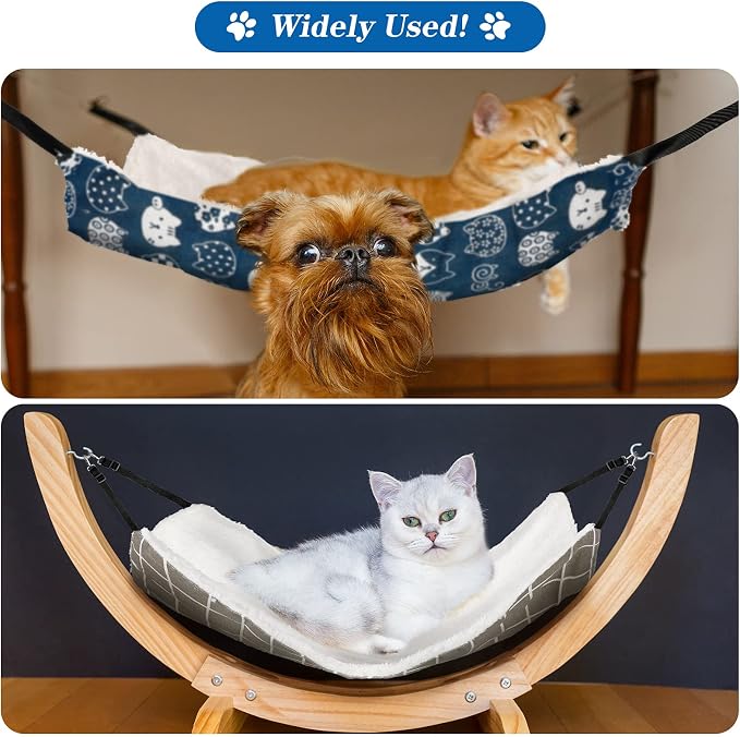 2 Pieces Reversible Cat Hanging Hammock Soft Breathable Pet Cage Hammock - Image 4