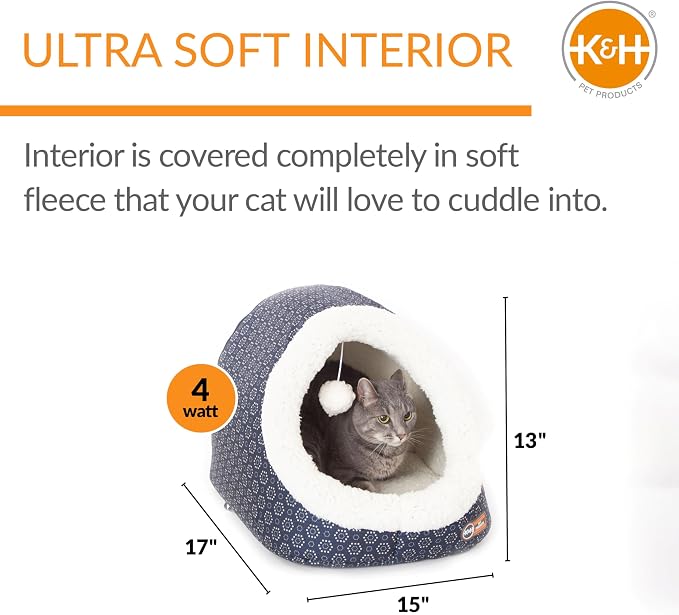 K&H Pet Products Thermo-Pet Cave Heated Cat Bed - Image 2