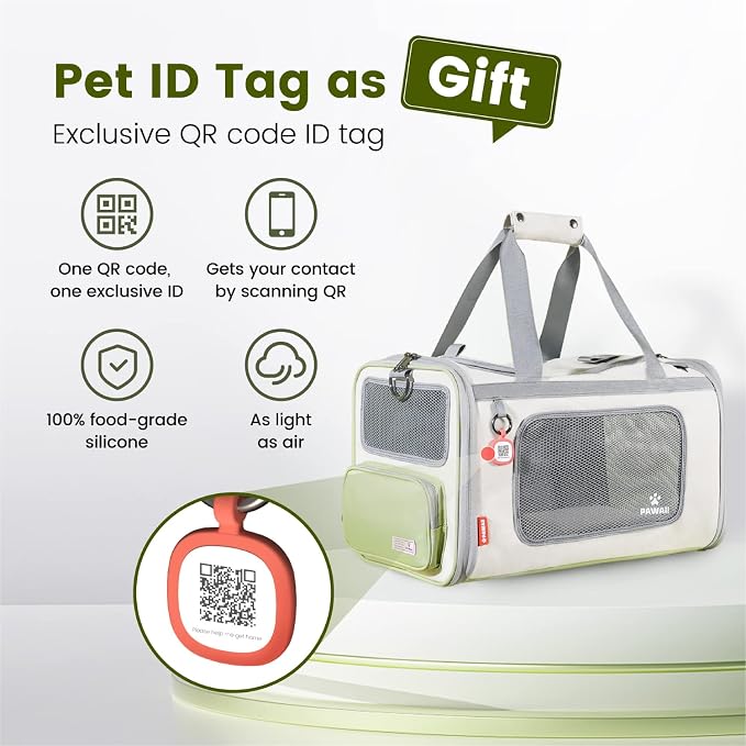Pawaii Cat Carrier with ID Tag, TSA Airline Approved Soft Sided Collapsible Pet - Image 2