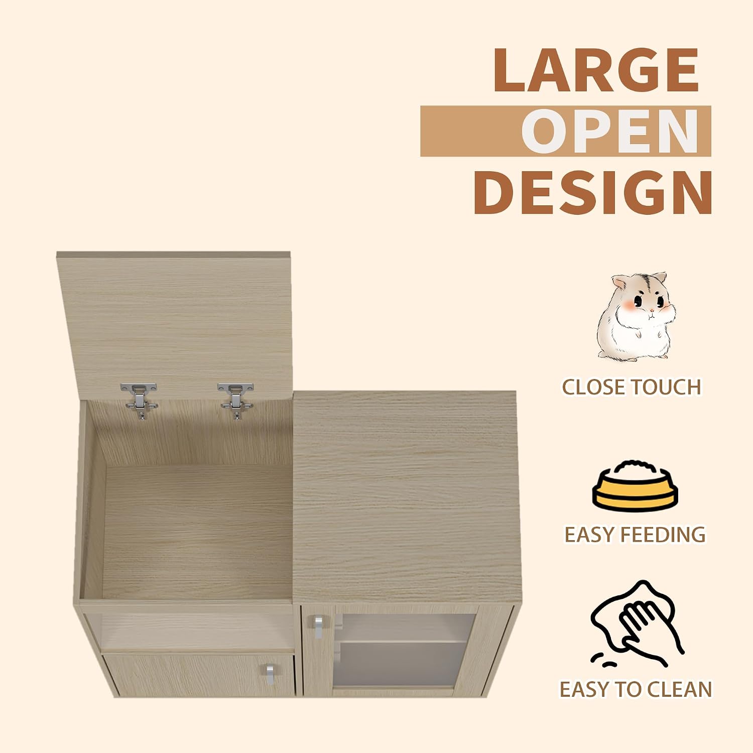 4 Tier Wooden Small Animal Cage with Acrylic Window - GlobalHabitat Supply