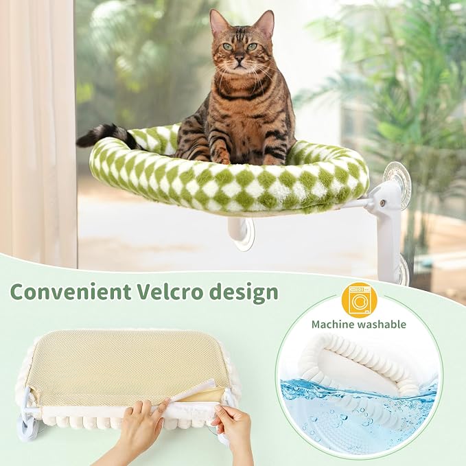 Sunhoo Cat Window Perch Bed Foldable Kitty Windowsill Hammock Shelf Seat Large - Image 5