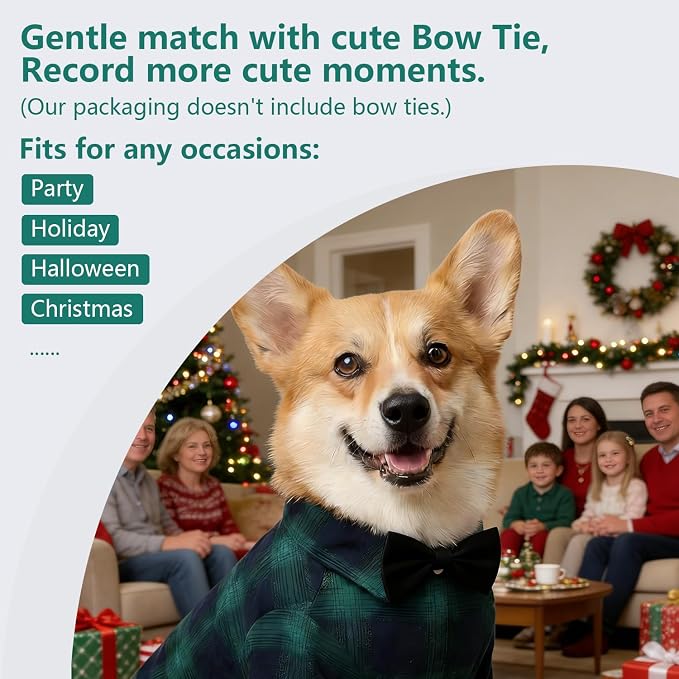Koneseve Dog Shirt Pet Plaid Clothes T-Shirt Sweater Matching Breathable - Image 6