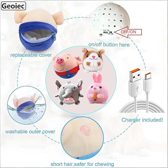 Interactive Dog Toys, 2026 New Active Moving Pet Plush Toy, Rechargeable - Image 7
