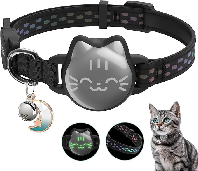 Waterproof Airtag Cat Collar, Breakaway Cat Airtag Collar by typecase