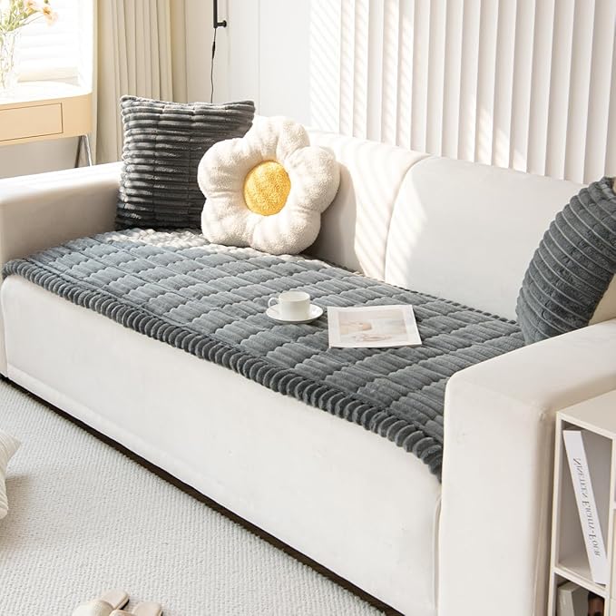 Sofa Cover Fuzzy Couch Cover for Pet, Couch Covers for Dogs Washable Non-Slip - Image 2