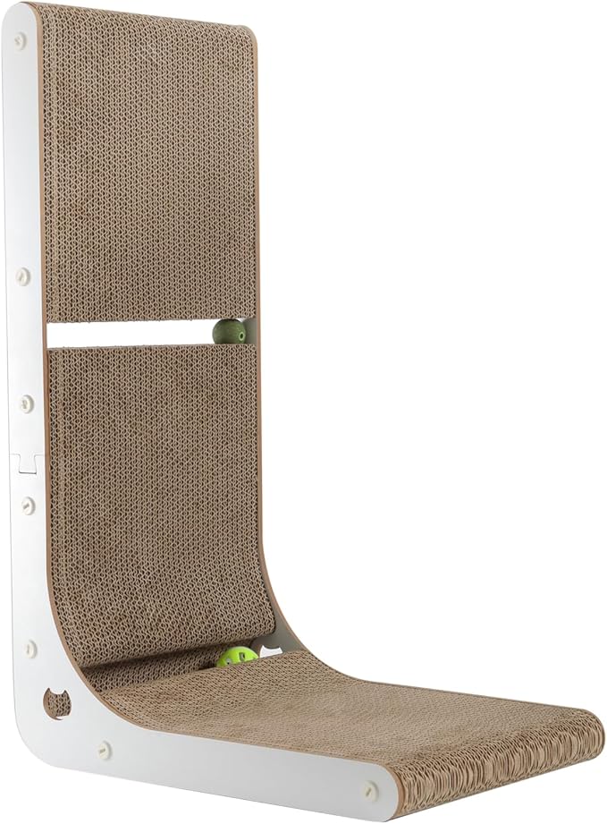 Cardboard Cat Scratcher, Vertical Cat Scratching Board, 23.6 Inch L-Shape Cat by SMARTBEAN
