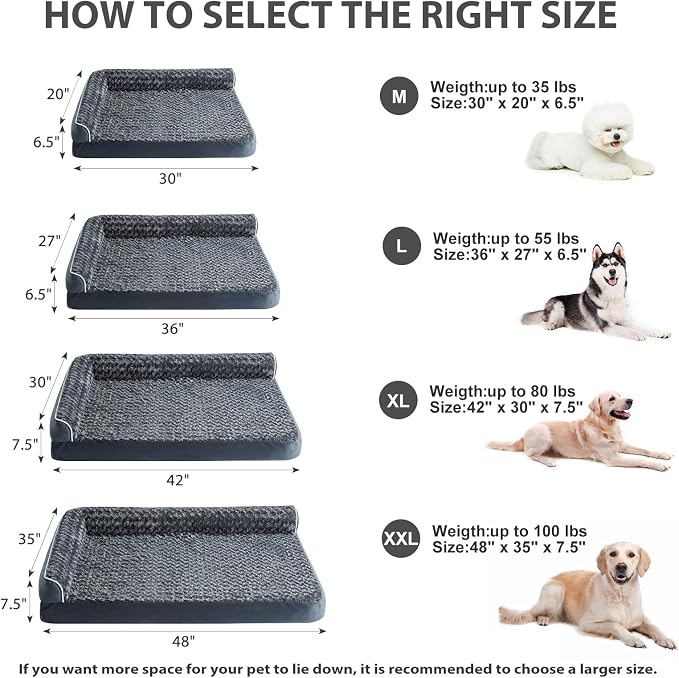 BFPETHOME Orthopedic Dog Beds for Large Dogs-Waterproof Sofa Dog Bed - Image 5