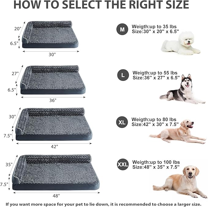BFPETHOME Orthopedic Dog Beds for Large Dogs-Waterproof Sofa Dog Bed - Image 5