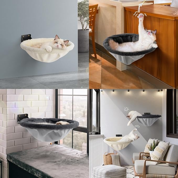 Cat Hammock Wall Mounted, Foldable & Stable Cat Beds- Breathable Cats Wall - Image 6