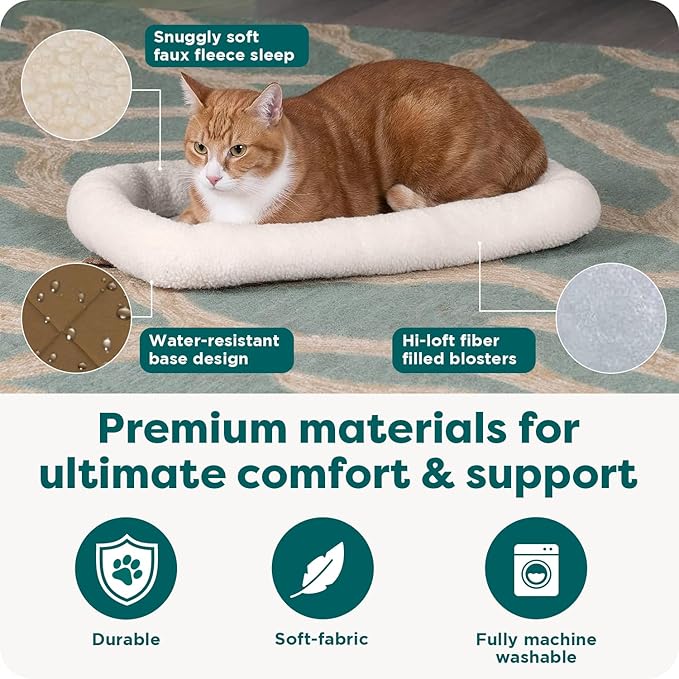 FurHaven Dog Bed for Extra Small Dogs & Cats, Bolster Crate Pad - Image 4