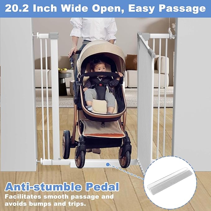 65.7"-72.2" Extra Wide Baby Gate, 40.5" Tall Dog Gate Indoor, Walk Through Pet - Image 5