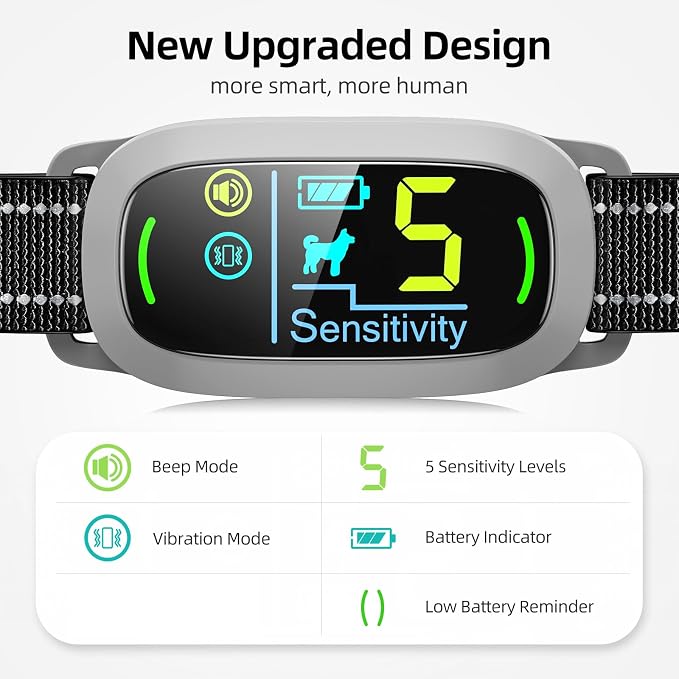 Dog Bark Collar for Large Medium Small Dogs, Rechargeable Smart Bark Collar - Image 2
