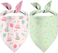 Birthday Dog Bandanas, Double Side All 4 Patterns Reversible Large Pet Bandanas by Unknown