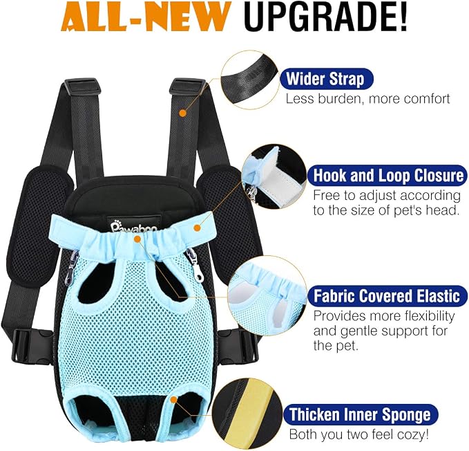 Pawaboo Pet Carrier Backpack, Adjustable Pet Front Cat Dog Carrier Backpack - Image 4