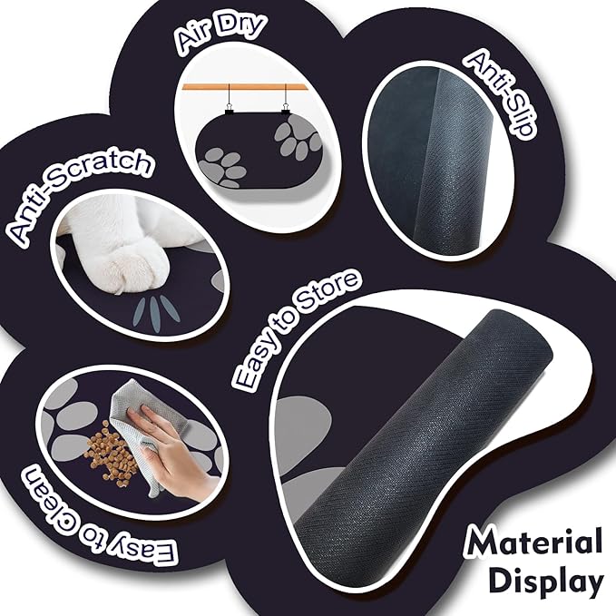 Dog Feeding Mat 24''x16'', Absorbent Pet Food Mat, No Stains Quick Dry Pet - Image 4