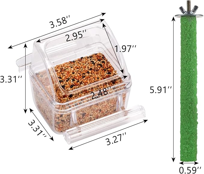 IBWell 2 Pack Clear Water Bowl and Food Container - Image 2