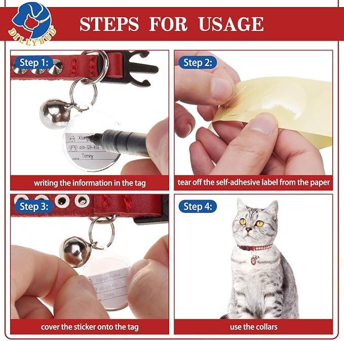 Leather Personalized Breakaway Cat Collar - Image 7