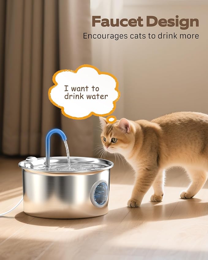 Cat Water Fountain Stainless Steel: Cat Fountain - Image 7