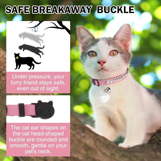Leather Personalized Breakaway Cat Collar - Image 3