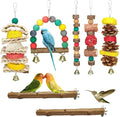 JOREWOOD 7 Pcs Natural Wood Bird Toy & Perch by JOREWOOD