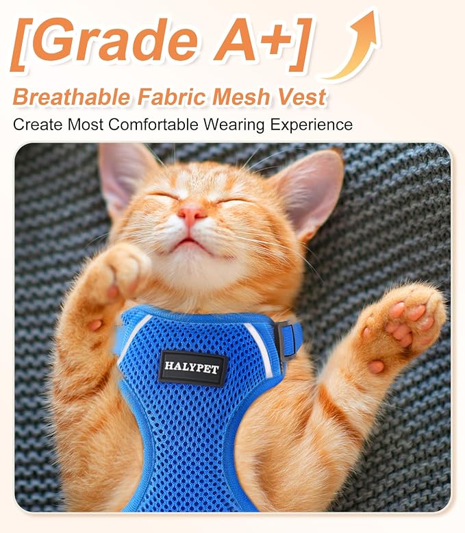 Halypet Cat Harness and Leash Set Escape Proof Soft Adjustable Cat Leash - Image 2