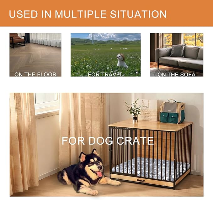 VANKEAN Reversible Dog Crate Mat, Stylish Bed - Image 6