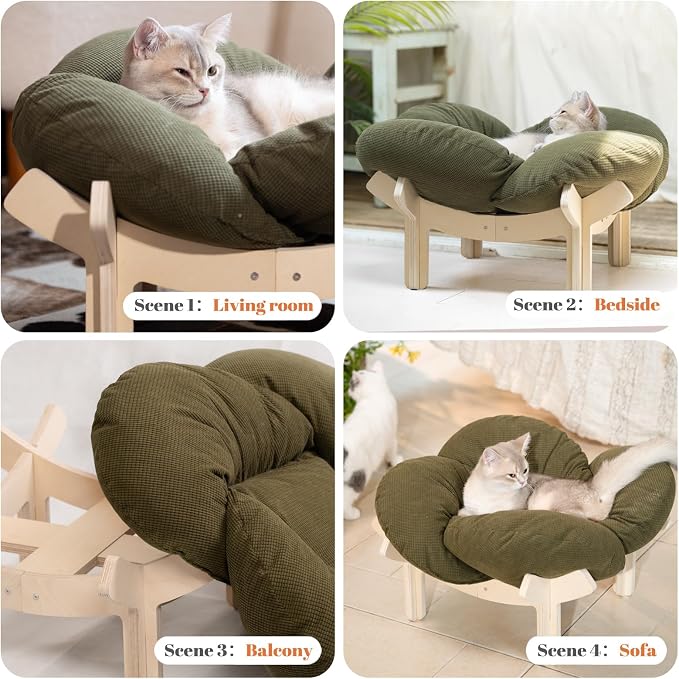 CHEERHOME PETS Elevated Cat Bed Wooden - Image 8