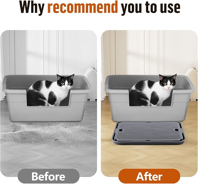 Large Cat Litter Box Step Mat, 16.5"x11.2" Cat Ramp Stairs, Cat Litter Catcher - Image 6
