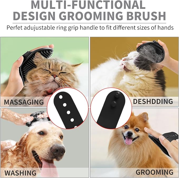 Comotech 6PCS Dog Bath Brush & Dog Toothbrush | Adjustable Handle Shampoo Brush - Image 5