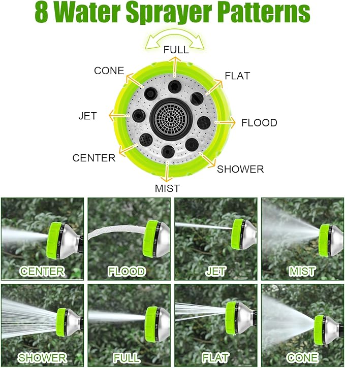 Dog Washing Hose Attachment, 8-in-1 Sprayer Mode Garden Hose Nozzle - Image 2