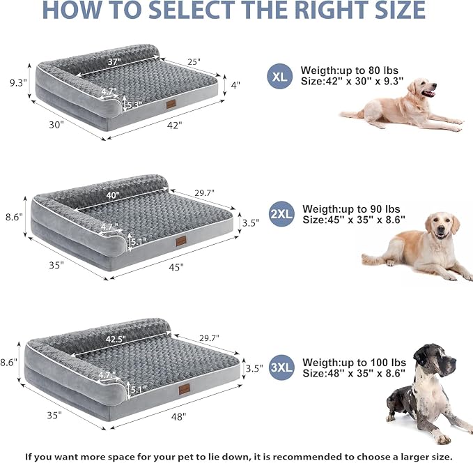 BFPETHOME Orthopedic Dog Beds for Extra Large Dogs, Waterproof Sofa XXL Dog Bed - Image 4