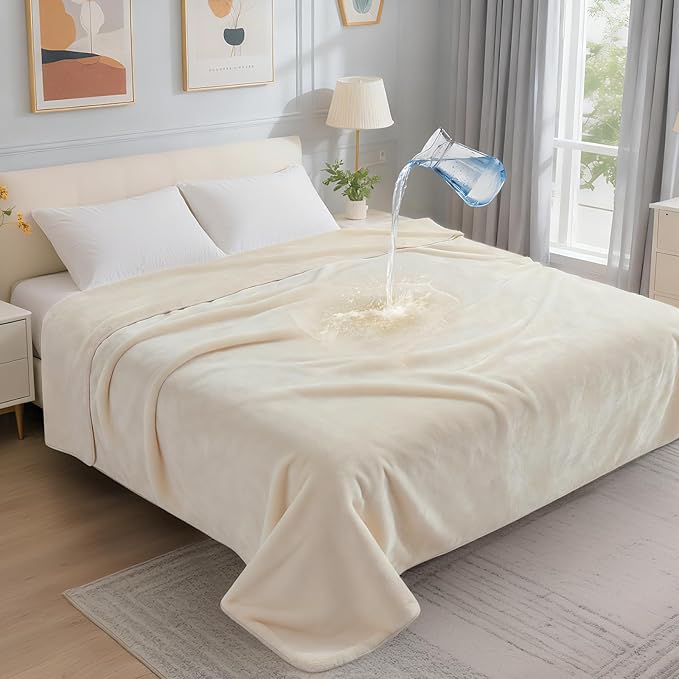 LOOBANI Waterproof Blanket for Bed: Reversible Soft Flannel King Size Bed by LOOBANI