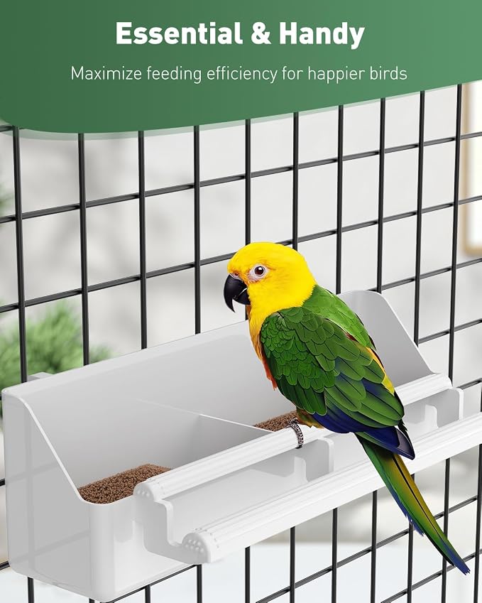 Pawfly 2 Pack Bird Feeder for Cage Hanging Plastic Feeder - Image 6