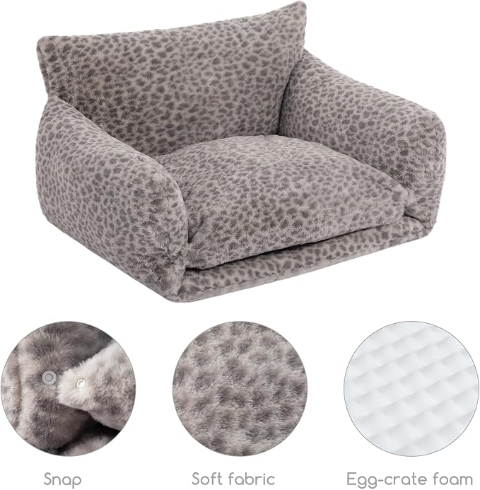 Hollypet Cat Bed Fluffy Plush Mutifuctional Double-Layer Soft Pet Couch - Image 5