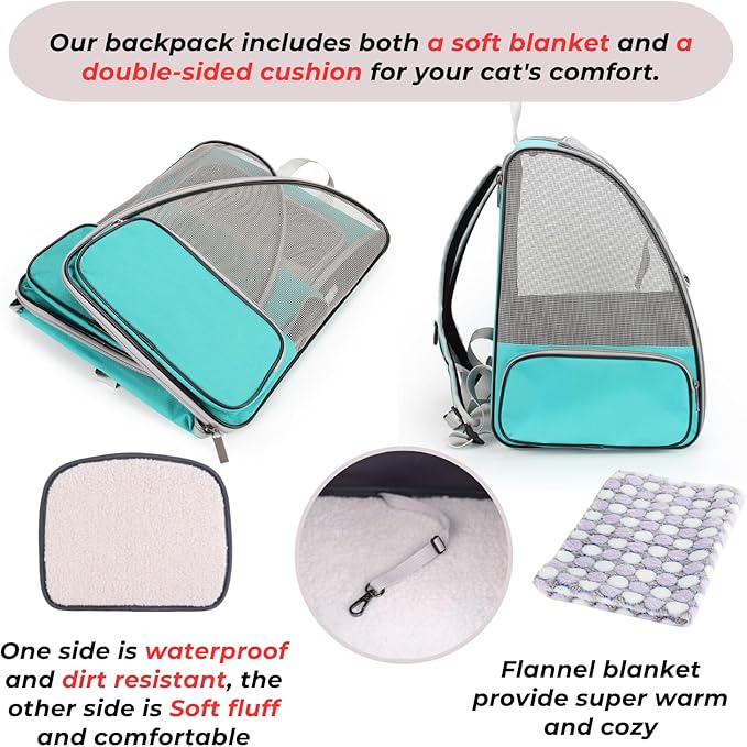 Lollimeow Cat Backpack Carrier, Airline Approved, Safe - Image 3