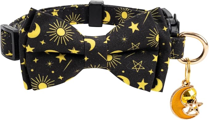 2 Pack Cotton Cat Collar with Bow Tie and Bell - Image 3