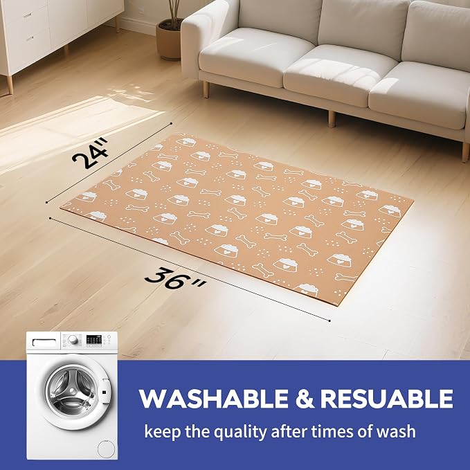 Cooyes Large Dog & Cat Food Mat 24"×36", Ultra-Absorbent Dog Bowl Mat - Image 7