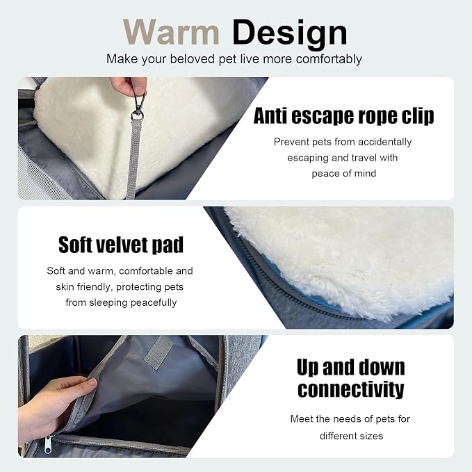 2-in-1 Pet Carrier Backpack for Two Cats or One Dog - Image 3
