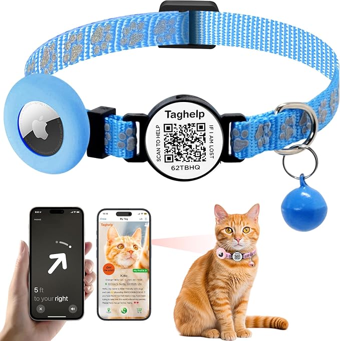 Reflective AirTag Cat Collar by Taghelp