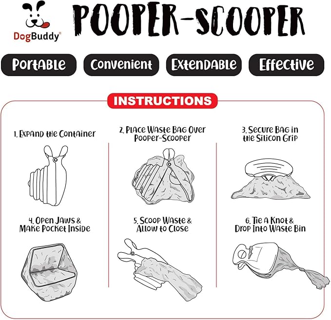 DogBuddy Pooper Scooper, Portable Dog Pooper Scooper, Poop Scooper - Image 7